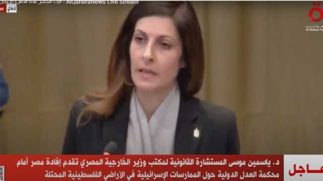 ممثلة مصر أمام «العدل الدولية»: الرأي الاستشاري خطوة مهمة لتحقيق دولة فلسطينية مستقلة