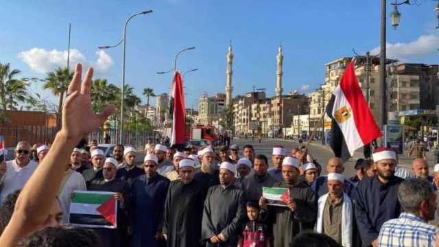 «أوقاف دمياط» تطلق مسيرة حاشدة لتأييد تصريحات الرئيس الرافضة لتهجير الفلسطينيين