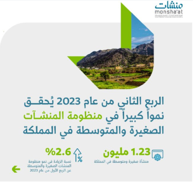 نمو المنشآت الصغيرة والمتوسطة في المملكة 2.6% بالربع الثاني من 2023م