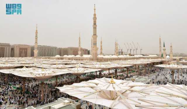 5.1 مليون شخص يؤدون الصلوات بالمسجد النبوي الشريف خلال الأسبوع الماضي