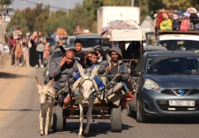 الاحتلال الإسرائيلي يجبر سكان شمال قطاع غزة على النزوح عن منازلهم ومراكز الإيواء