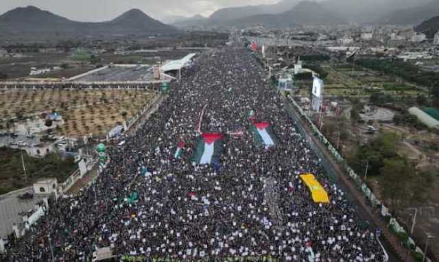 مسيرة مليونية بصنعاء..”ثابتون مع فلسطين وأميركا أم الإرهاب”
