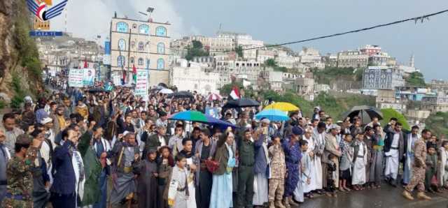 حجة: مسيرات حاشدة تحت شعار ” معركتنا مستمرة حتى تنتصر غزة”