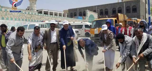 محافظ حجة يدشن حملة نظافة عامة ورفع الوعي الصحي