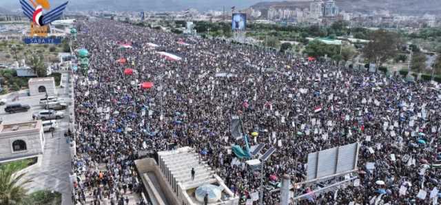 الحشود الملايينية بالعاصمة صنعاء تعلن الاستنفار الشامل للرد على العدوان الإسرائيلي