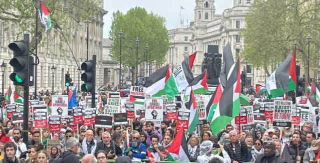 مليونية في لندن تضامنًا مع فلسطين تطغى على احتفال بريطانيا بيوم “الهدنة”