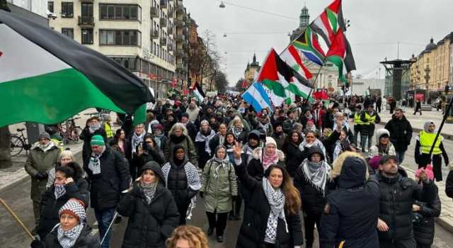 تظاهرة في السويد تضامنا مع الشعب الفلسطيني ورفضاً لمخططات التهجير