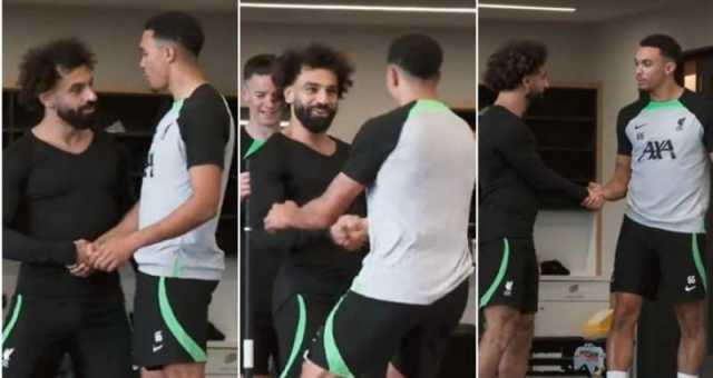 بالصور.. تدريبات محمد صلاح مع ألكسندر ارنولد في جيم ليفربول