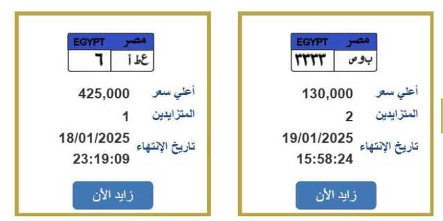 بتزايد 425 ألف.. المرور تطرح لوحة معدنية «ع. ط.أ ـ 6»