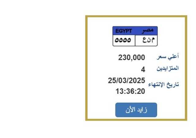 المزايدة تنتهي غدًا.. «المرور» تطرح لوحة سيارة مميزة| اعرف الخطوات