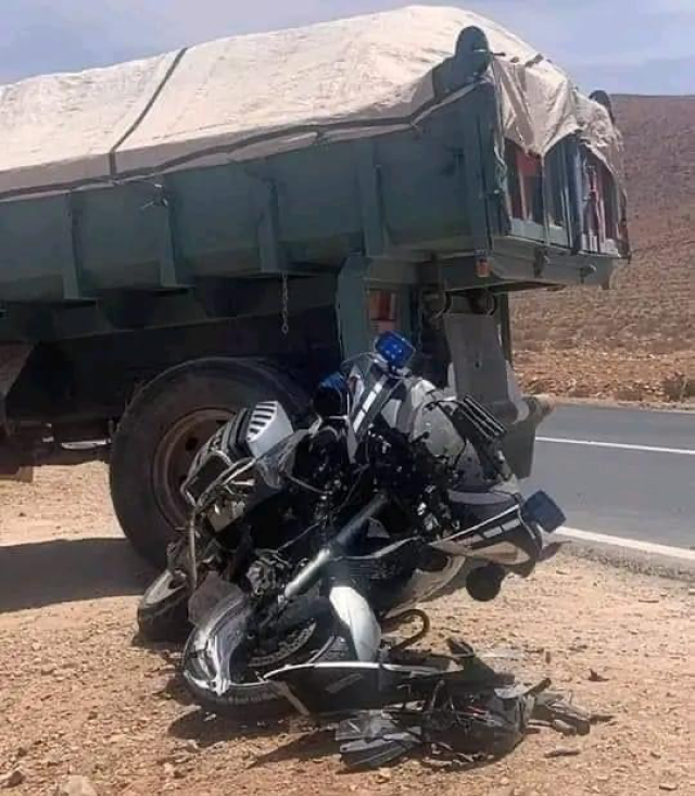 مصرع دركي من فرقة الدراجين في حاثة سير خطيرة بالطريق الرابطة بين كلميم واكادير