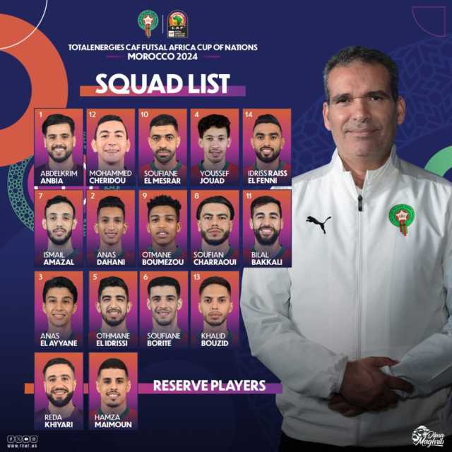 كأس أمم إفريقيا لكرة القدم داخل القاعة 2024.. الدكيك يكشف اللائحة النهائية