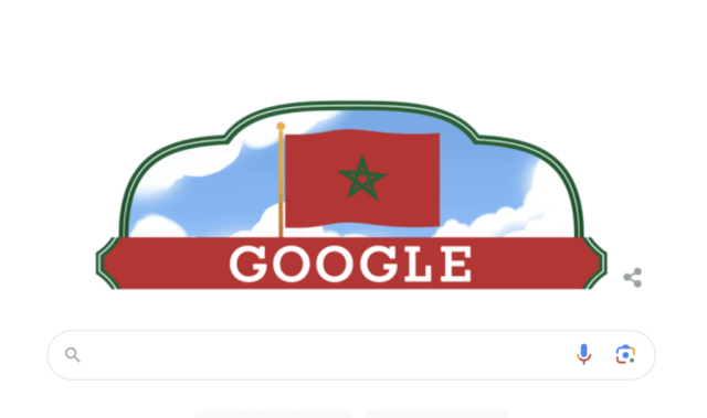الموقع العالمي غوغل يحتفل بعيد استقلال المغرب
