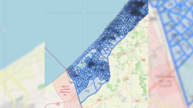 جيش الاحتلال الإسرائيلي يصدر خريطة لمناطق يطلب إخلاءها في قطاع غزة