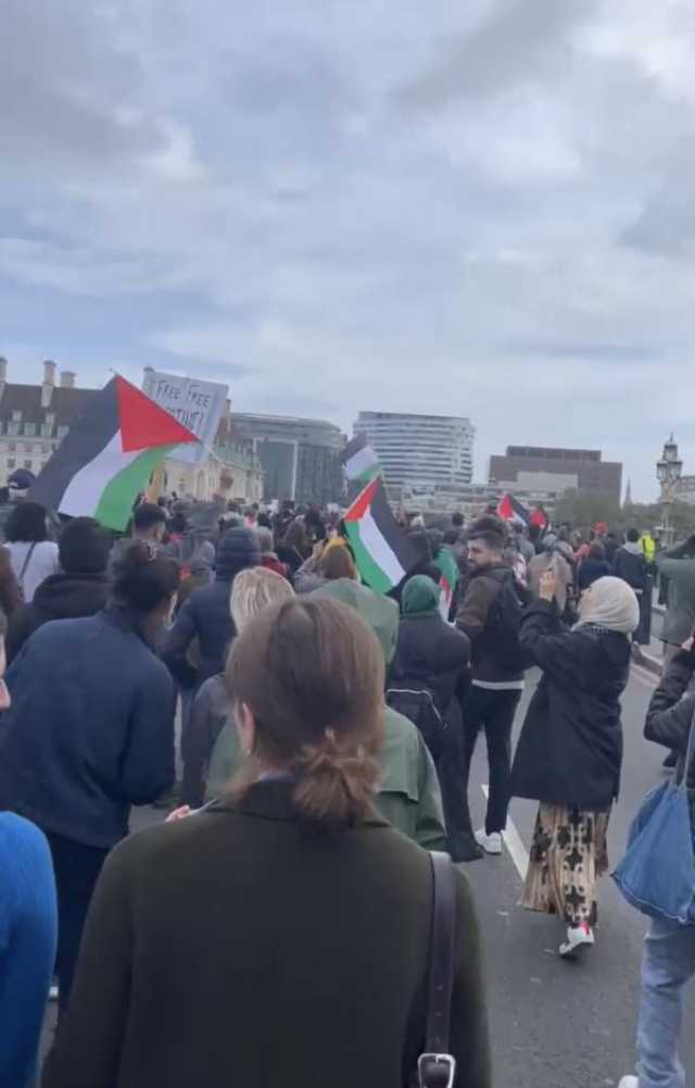 عشرات الآلاف من المتظاهرين في لندن لوقف الحرب على غزة