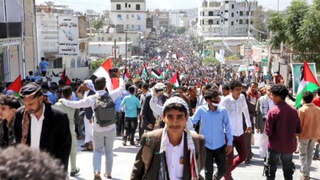 مسيرة حاشدة في إب نصرةً للشعب والمقاومة الفلسطينية وتنديدا بجرائم الصهاينة