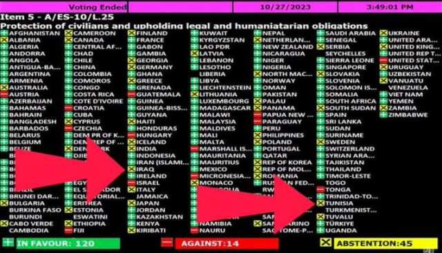 هذه الدول العربية امتنعت عن التصويت لوقف الحرب على غزة ؟؟؟