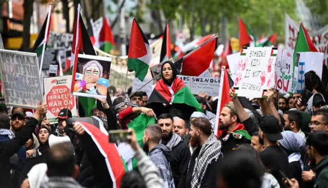 تظاهرات حاشدة في أستراليا تضامنا مع غزة