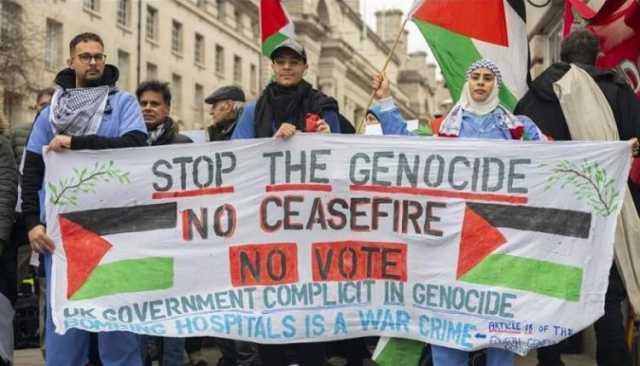 مسيرة صامتة لعاملي الصحة في لندن تنديدا بالعدوان على غزة