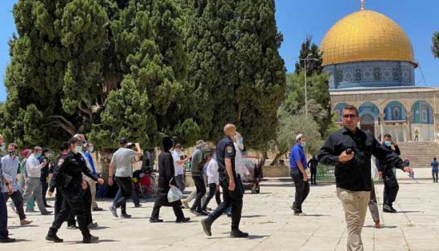 بحماية قوات العدو.. قطعان المستوطنين الصهاينة يقتحمون المسجد الأقصى المبارك