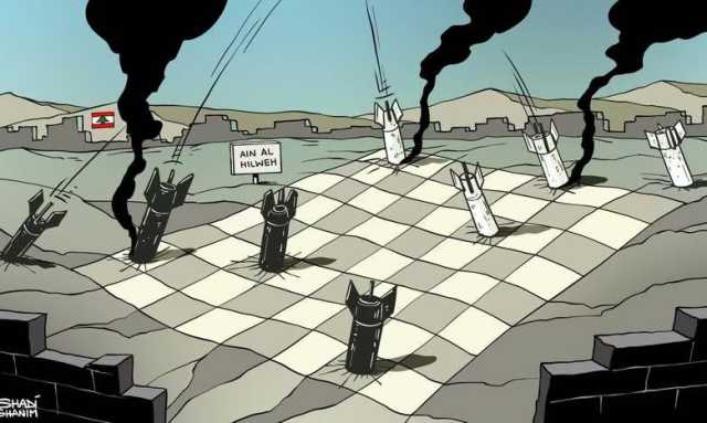 كاريكاتير: انهيار الهدنة في مخيم عين الحلوة في لبنان