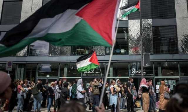 سويسرا… المئات يتظاهرون دعما للفلسطينيين في لوزان