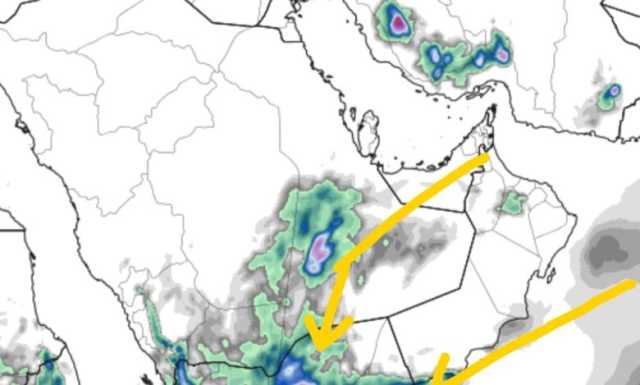 المناطق اليمنية المتوقع هطول أمطار عليها خلال الساعات القادمة