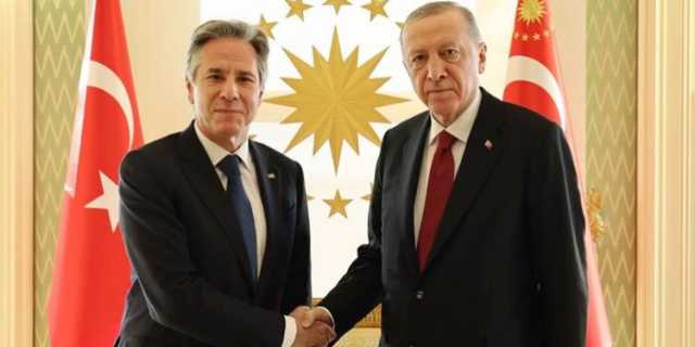 أردوغان يستقبل أنتوني بلينكن في القصر الرئاسي