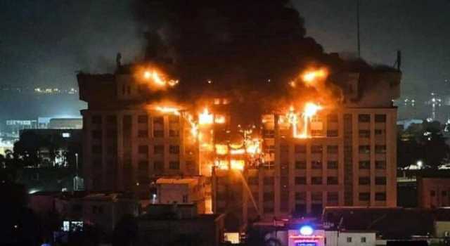 مصر.. حريق هائل يلتهم كامل مبنى مديرية أمن الإسماعيلية