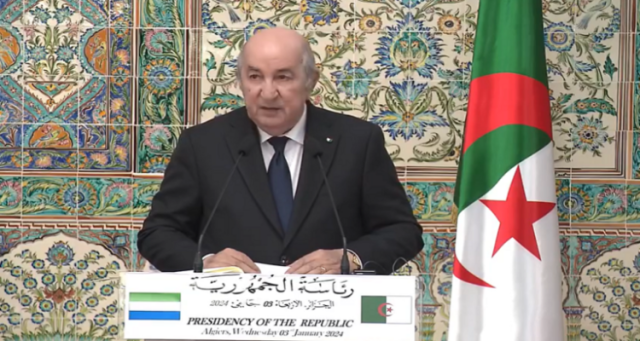 تبون: ستعمل الجزائر وسيراليون على دعوة مجلس الأمن لتحمل مسؤولياته تجاه الظلم التاريخي للفلسطينيين