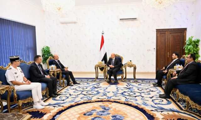 العليمي يبحث مع السفير الفرنسي جهود إحياء السلام في اليمن