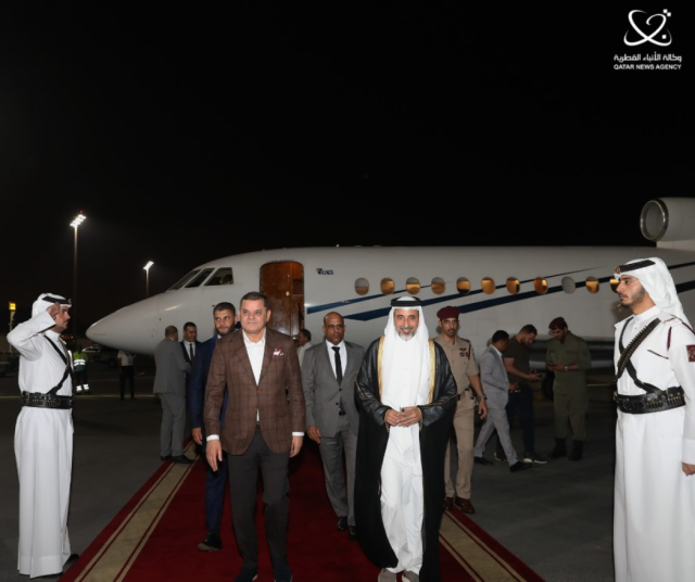 رئيس حكومة الوحدة الوطنية بدولة ليبيا يصل الدوحة