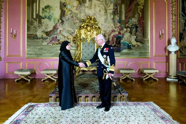 ملك السويد يتسلم أوراق اعتماد السفيرة نادية الشيبي