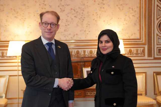 وزير خارجية السويد يجتمع مع سفير دولة قطر