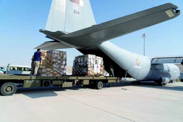 4 طائرات قطرية تحمل 180 طن مساعدات لغزة