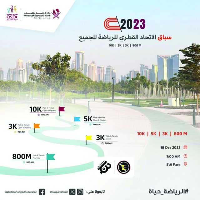 18 ديسمبر.. سباق «الرياضة للجميع» الأخير في 2023