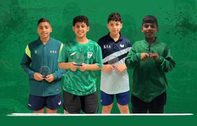 4 ميداليات ملونة لطاولة الأخضر في بطولة قطر الدولية