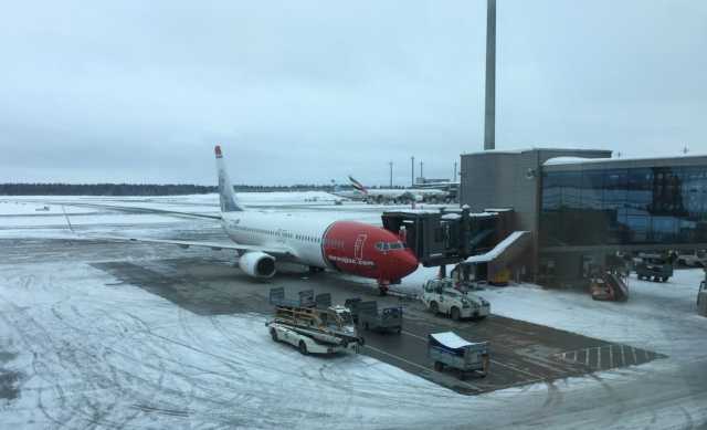 إغلاق مطار أوسلو بسبب الثلوج الكثيفة