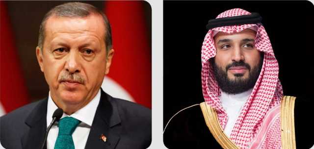 ‏⁧‫ولي العهد‬⁩ والرئيس التركي يستعرضان العلاقات الثنائية بين البلدين