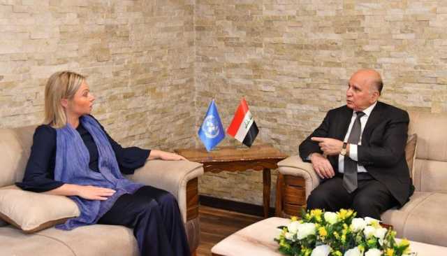 حسين وبلاسخارات يؤكدان على تعزيز التعاون بين العراق والأمم المتحدة