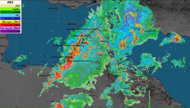 دفعة جديدة من السحب الركامية على الخليج العربي مصحوبة بأمطار شديدة الغزارة