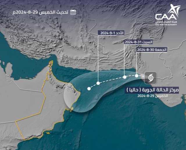 في حال تطورها إلى عاصفة.. متى يبدأ التأثير المباشر للحالة المدارية بأجواء السلطنة؟.. عاجل