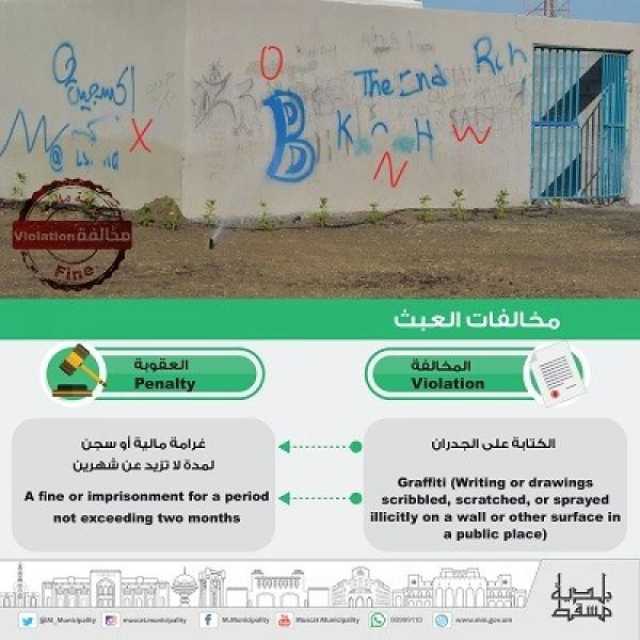 'بلدية مسقط' تنفذ برامج توعوية للحد من 'الكتابة على الجدران'