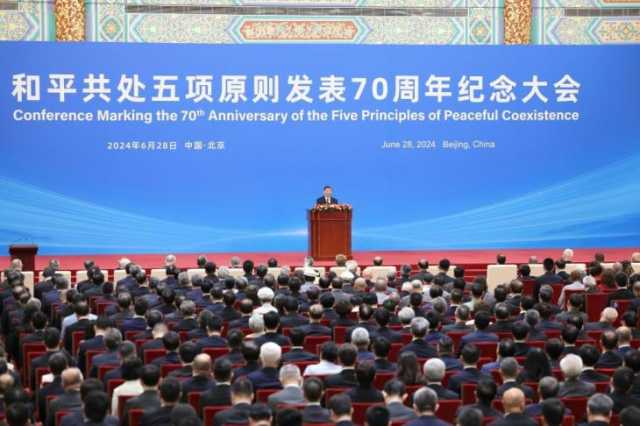 الرئيس الصيني: تكريس المبادئ الخمسة للتعايش السلمي والعمل سويا على بناء مجتمع المستقبل المشترك للبشرية