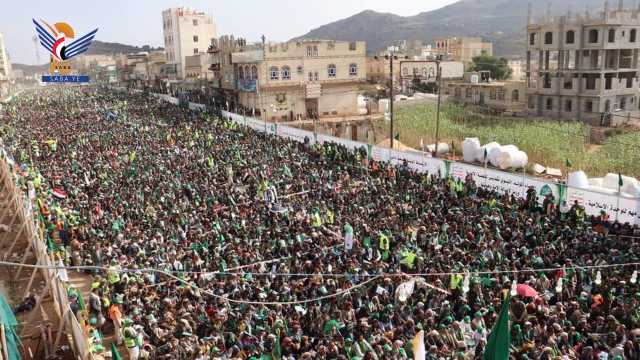 المحويت.. مهرجان جماهيري حاشد في ساحة الرجم احتفاء بذكرى المولد النبوي الشريف