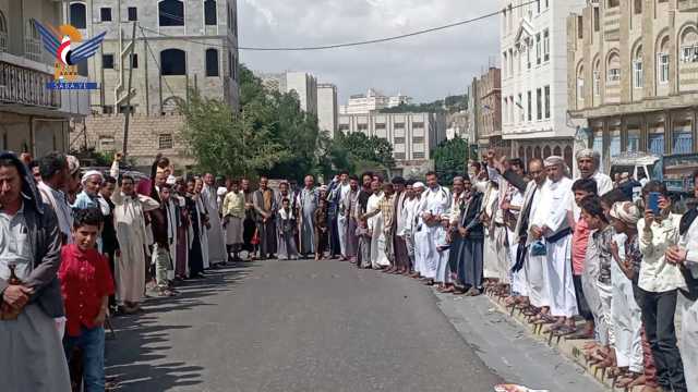 تعز.. وقفات احتجاجية تنديداً بالجرائم الصهيوني في قطاع غزة