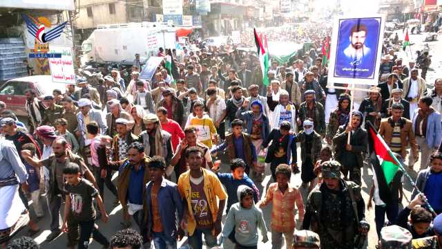 مسيرات جماهيرية حاشدة في الضالع دعما لصمود الشعب الفلسطيني ومقاومته الباسلة
