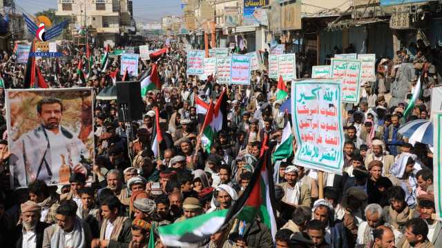 مسيرات حاشدة بصعدة دعماً لخيارات حركات الجهاد والمقاومة وصمود الشعب الفلسطيني
