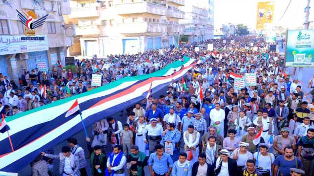 زخم يماني شعبي يؤكد موقف اليمن العملي لنصرة فلسطين