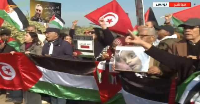تظاهرة شعبية في تونس دعماً لغزة ومقاومتها وتدعو لطرد السفير الأمريكي من البلاد
